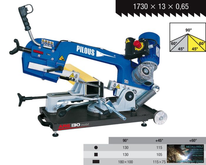 PILOUS ARG130 mobil hordozható szalagfűrészgép - Image 1
