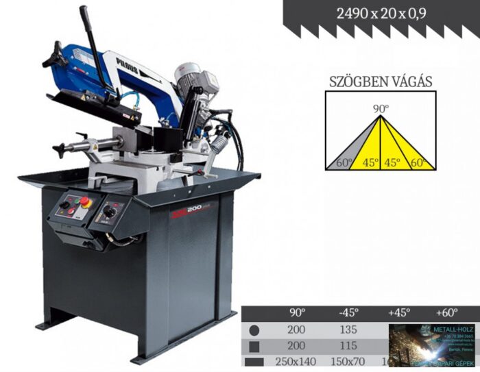 PILOUS ARG200PLUS gravitációs-hidraulikus szalagfűrészgép - Image 1