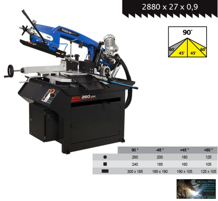 PILOUS ARG260PLUS-E gravitációs-hidraulikus szalagfűrészgép - Image 1