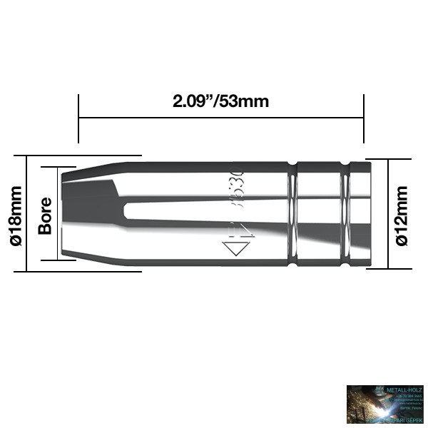 B1531 Szűkülő-kúpalakú gázterelő O 11 mm 180A (5db/cs) - Image 1