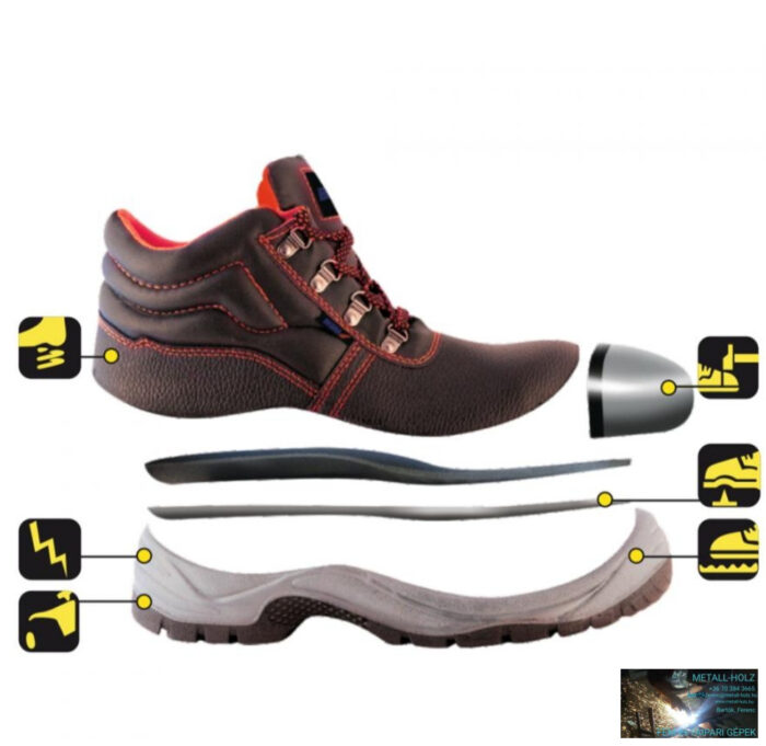 Munkavédelmi bakancs T1A, bőr, S1P SRC kat. - Image 2