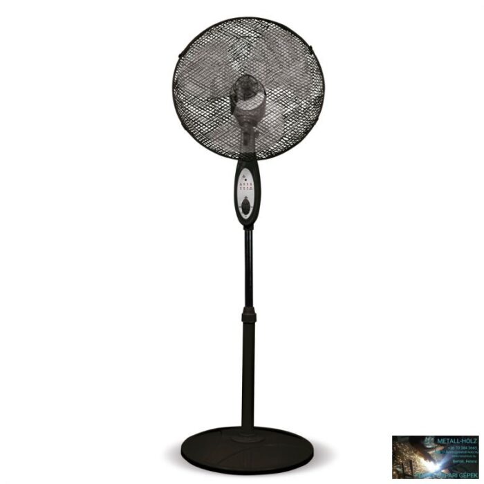 Időzítős, 3 sebességes állványos ventillátor, 16", távirányító, 45W, hálós védőburkolat, fehér vagy fekete - Image 2