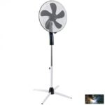 Állványos ventillátor 16", fekete-fehér, távirányitóval