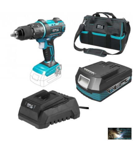 Dedra akkumulátoros ütvefúró, -csavarozó 18 V készlet (akku + töltő + táska)