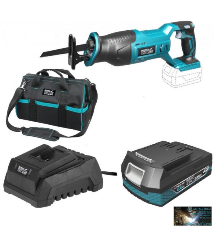 Dedra akkumulátoros orrfűrész 18 V készlet (akku + töltő + táska) - Image 1