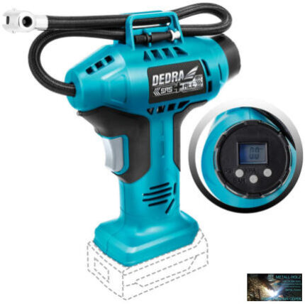 Dedra akkumulátoros kompresszor LCD kijelzővel18 V 11 bar