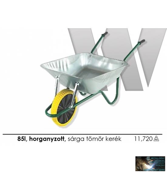 FX100121 WKR Talicska 85l horganyzott puttonnyal, sárga tömör Flexlite kerékkel - Image 1