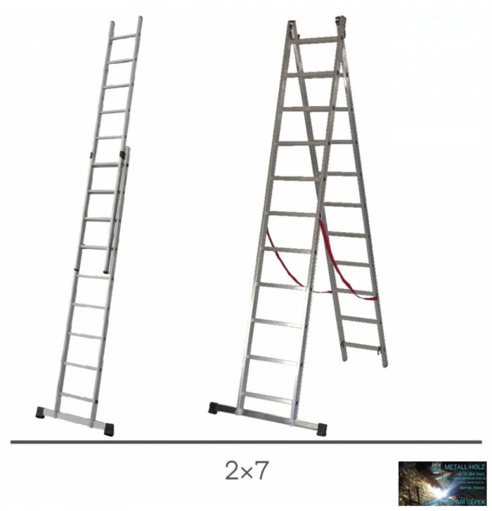 FX1858004 Létra 2 részes többcélú 2x7 alu. Basic EN131 - Image 1