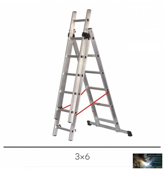 Létra 3 részes többcélú 3x6 alu. Basic EN131 - Image 1