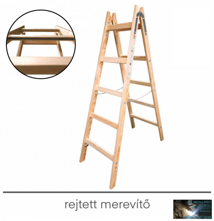 FX1858027 Létra fa, UNIVERZÁLIS, akasztóval 5 fokos - Image 1