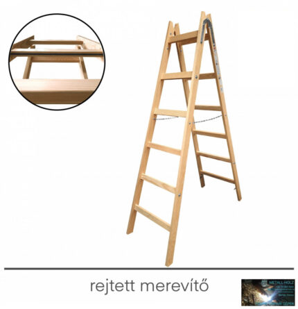 Létra fa, UNIVERZÁLIS, akasztóval 6 fokos