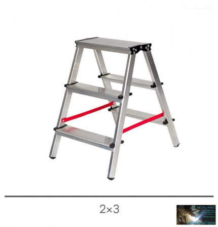 Létra háztartási kétágú 2x3 alu. 125kg ECO Basic