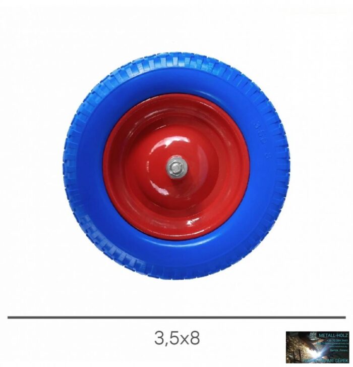 FX99501 Talicska kerék tömör, Poliuretán hab, 3,5x8 fém felnis, csapágyas+tengellyel - Image 1