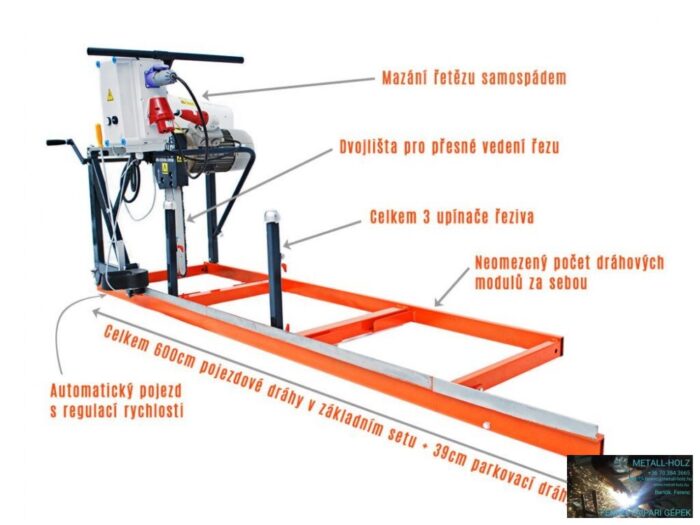 MVS Mini Sawmill-1 mobil láncos faipari gyorsfűrész szett áramfejlesztő generátorral - Image 9