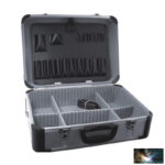 Alumínium bőrönd 455x330x170, ezüstszínű