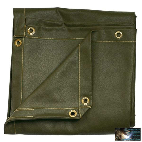 P3886CG Hegesztőfüggöny, zöld UV álló sűrű szövésű vászon, 2,4mx1,8m - Image 1