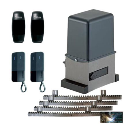 Tolókapu mozgató szett 600 kg-ig, EDGE távirányító, 4m CRV4-es fogasléccel, 230V Slide Kit/Edge/CRV4