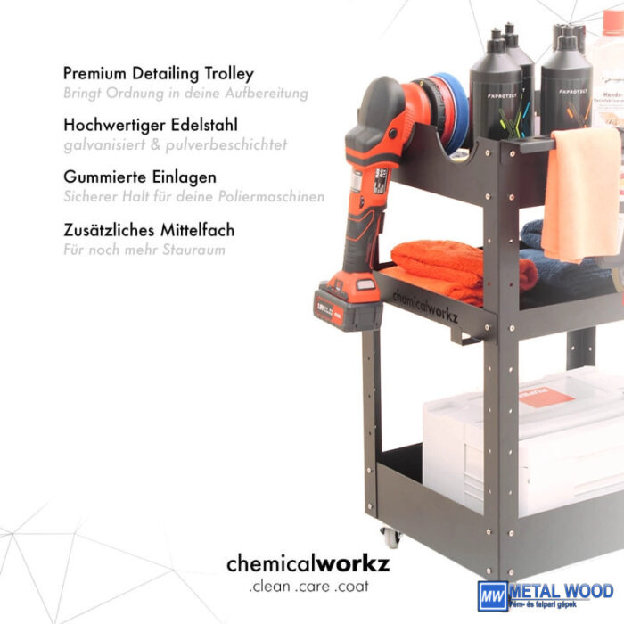 ChemicalWorkz 3 polcos Gurulós Professzionális Kocsi - Image 3