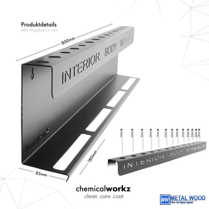 ChemicalWorkz Ecset és Tisztítószeres flakon fali tartó INTERIOR BODY WHEELS 80cm - Image 3