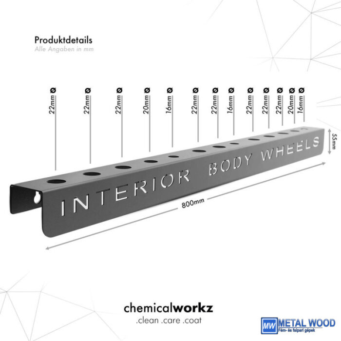 ChemicalWorkz Ecset és Kefe Fali Tartó Konzol INTERIOR BODY WHEELS 80cm - Image 3