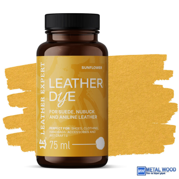 dye15 Leather Expert Bőrfesték - Velur. Nubuk, Analin 75ml Sunflower - Image 1