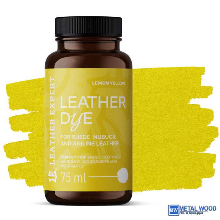 dye16 Leather Expert Bőrfesték - Velur. Nubuk, Analin 75ml Lemon Yellow - Image 1