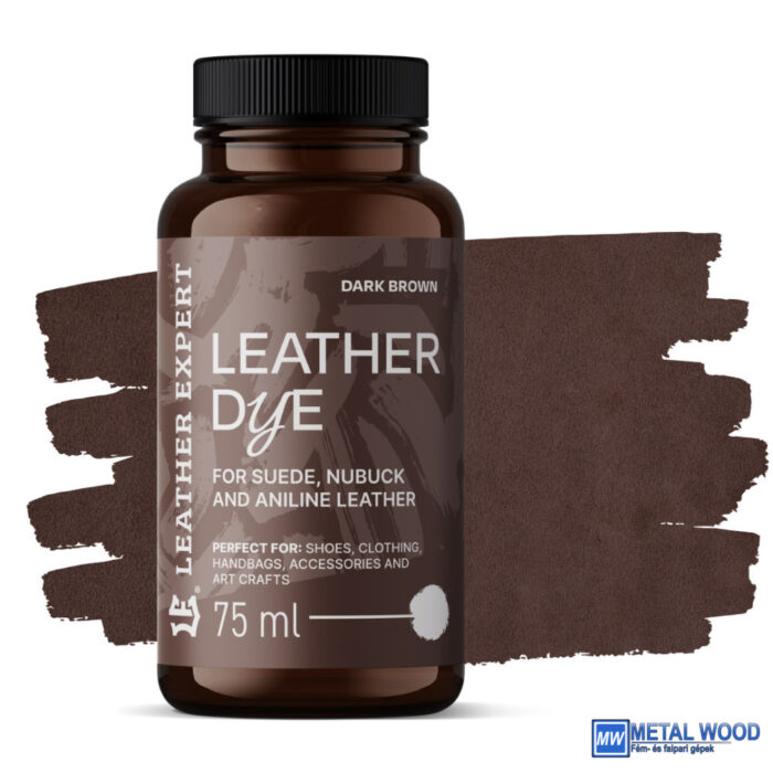 dye2 Leather Expert Bőrfesték - Velur. Nubuk, Analin 75ml Dark Brown - Image 1
