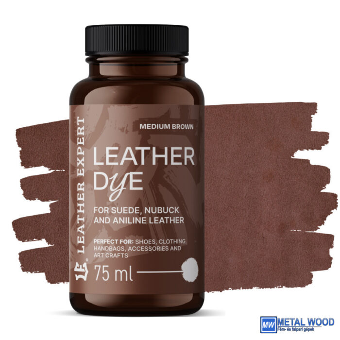 dye3 Leather Expert Bőrfesték - Velur. Nubuk, Analin 75ml Medium Brown - Image 1