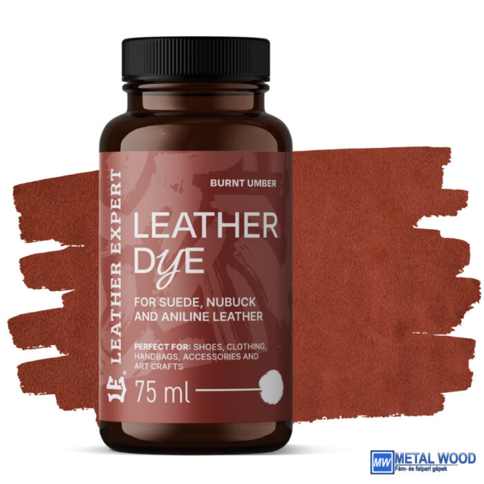 dye5 Leather Expert Bőrfesték - Velur. Nubuk, Analin 75ml Burnt Umber - Image 1